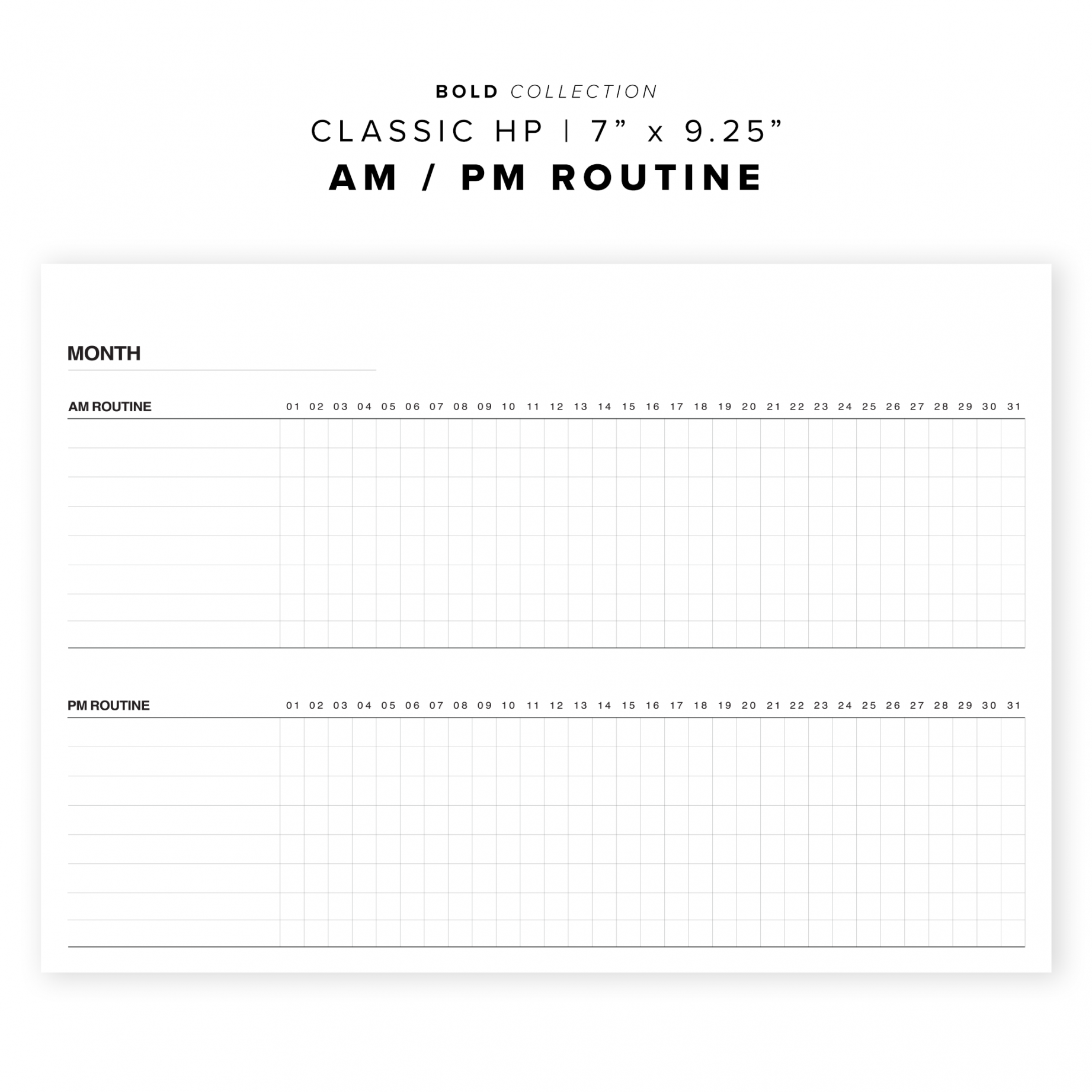 PR - AM/PM Routine Tracker - Printable Insert