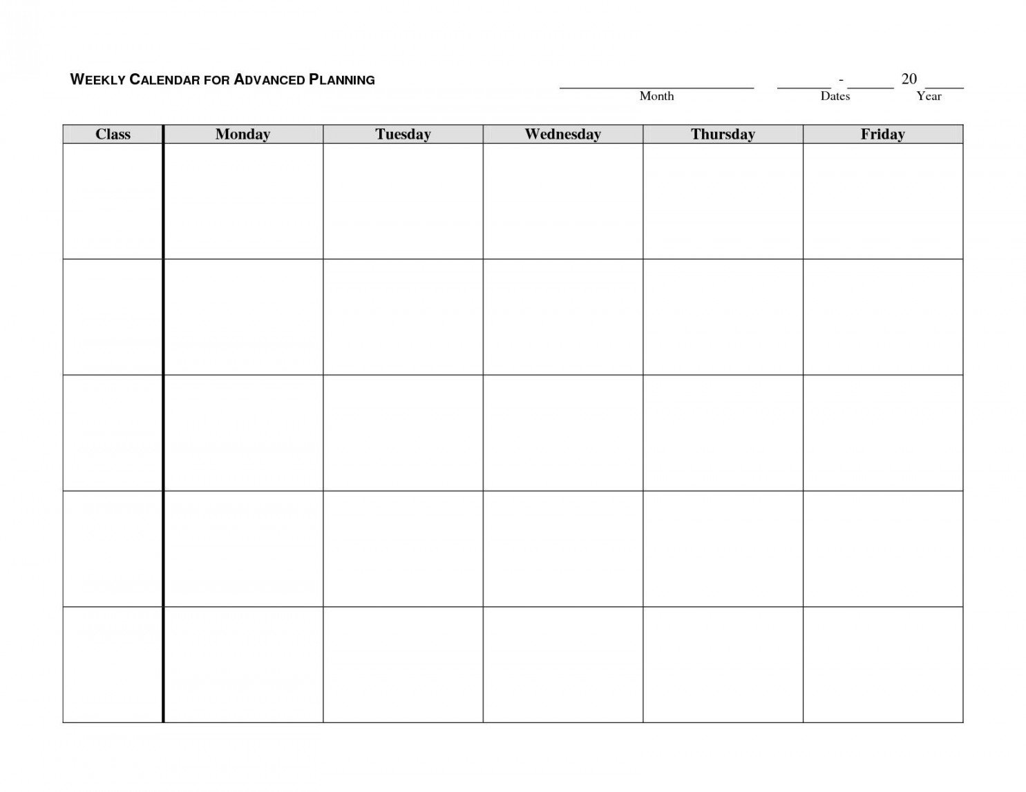 Printable Appointment Calendars Monday Through Friday  Weekly