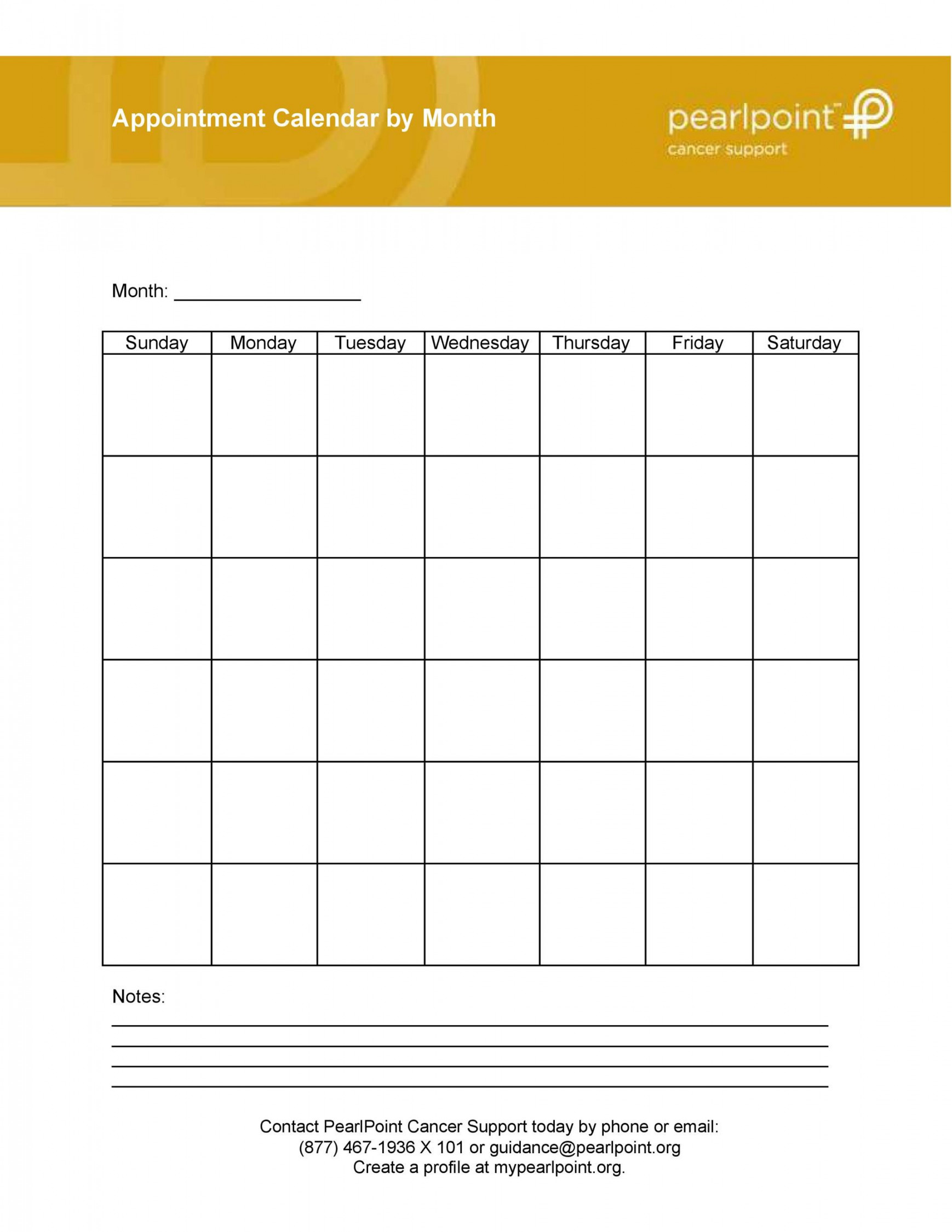 Printable appointment schedule templates [& appointment calendars]