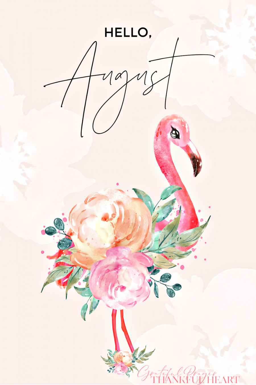 Hello August Planner - Grateful Prayer  Thankful Heart