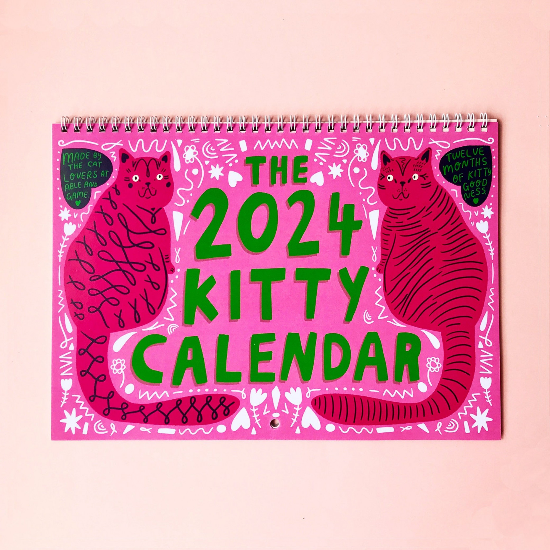 Kitty Calendar   Wall Calendar  Cat Calendar   Wall Planner