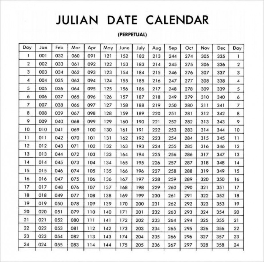 Printable Julian Date Calendar Perpetual  Calendar printables