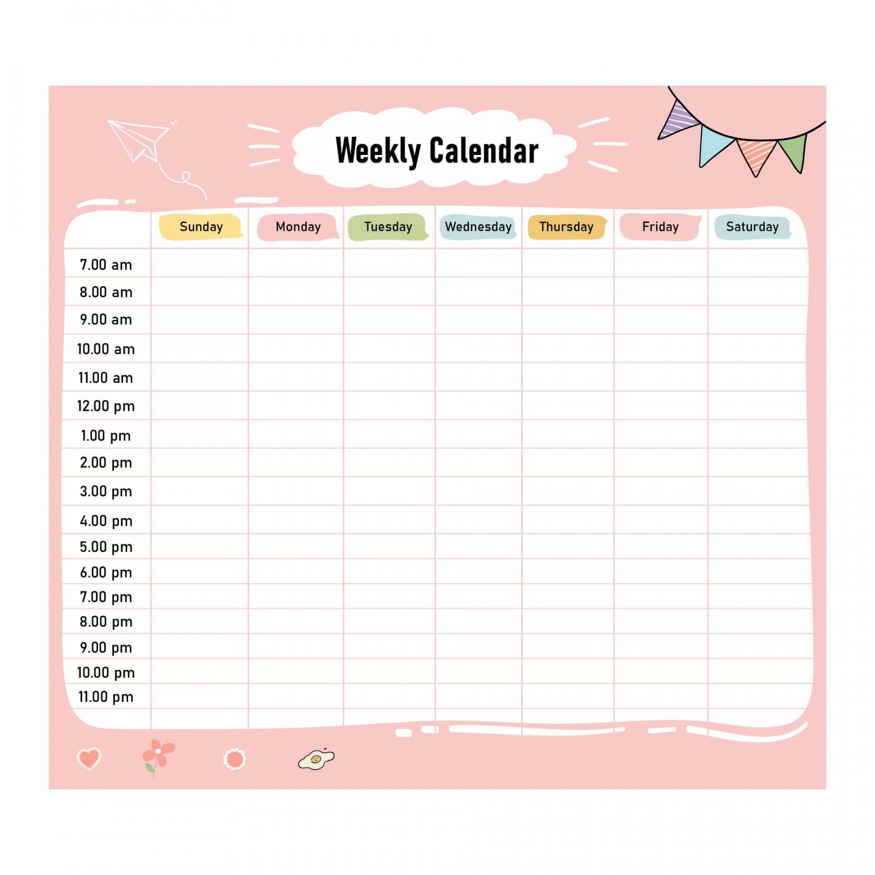 Best Printable Weekly Calendar With Time Slots PDF for Free at
