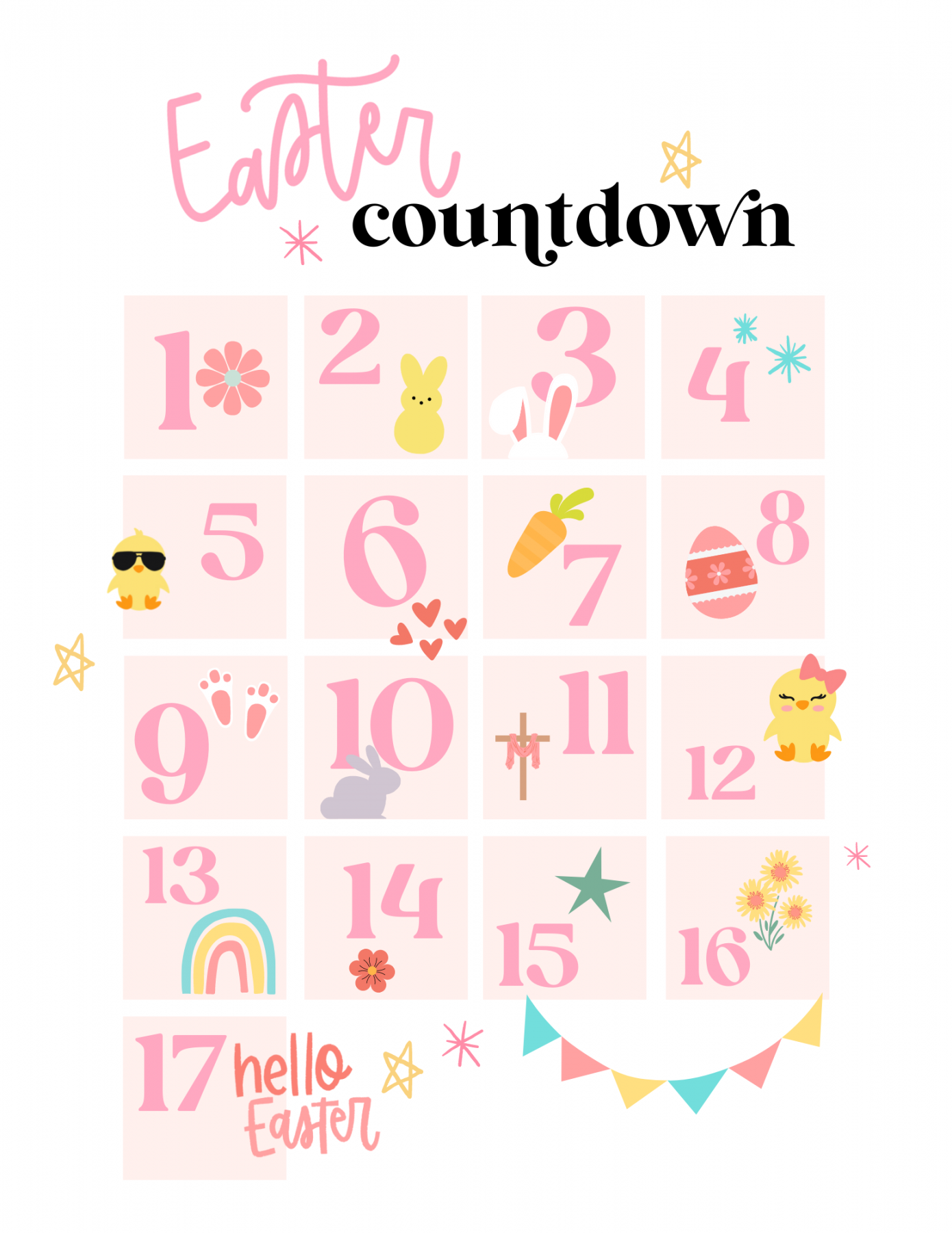 Easter Countdown  Printable activity