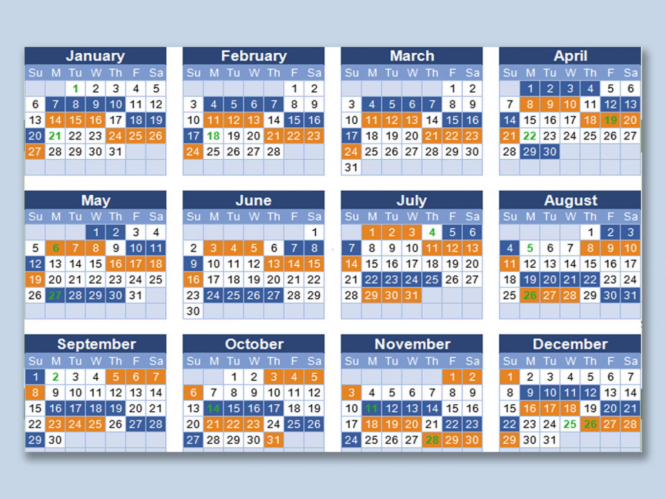 EXCEL of Shift Work Calendar