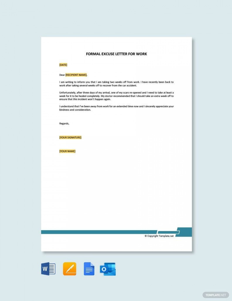FREE Excuse Letter Template - Download in Word, Google Docs, PDF