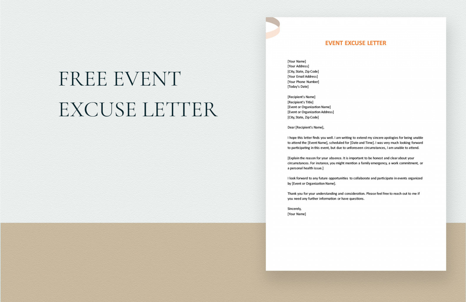 Funeral Excuse Letter For Work in Word, Google Docs, Pages