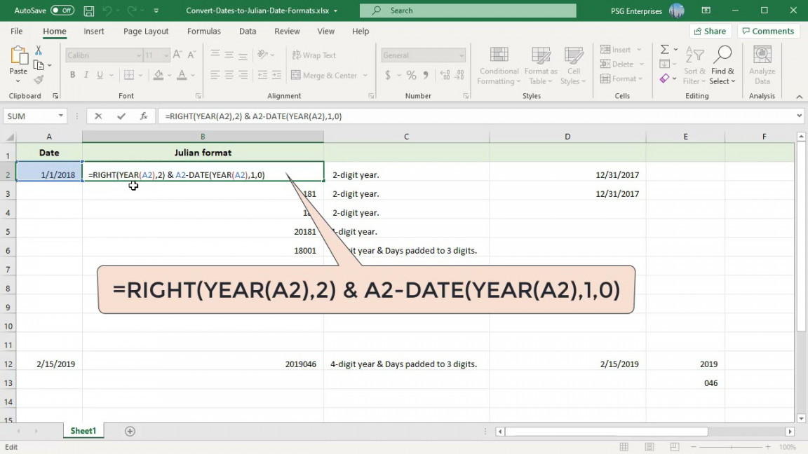 How to Convert Dates to Julian Date Formats in Excel - Office
