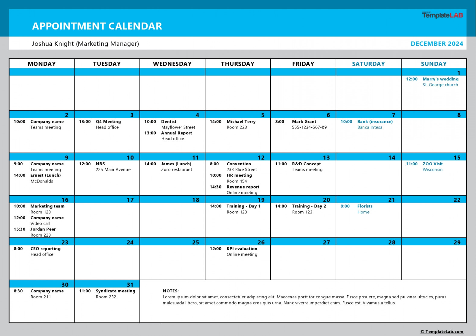 + Printable Appointment Schedule Templates [& Appointment Calendars]