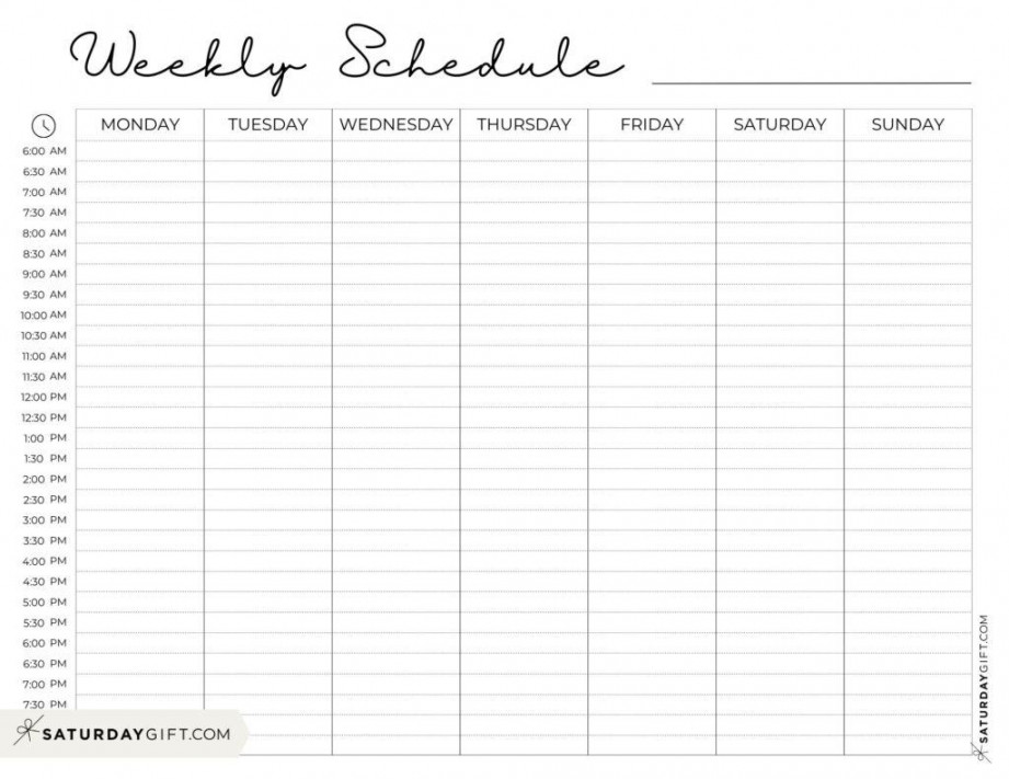 Weekly planner printable -  cute free weekly calendar templates