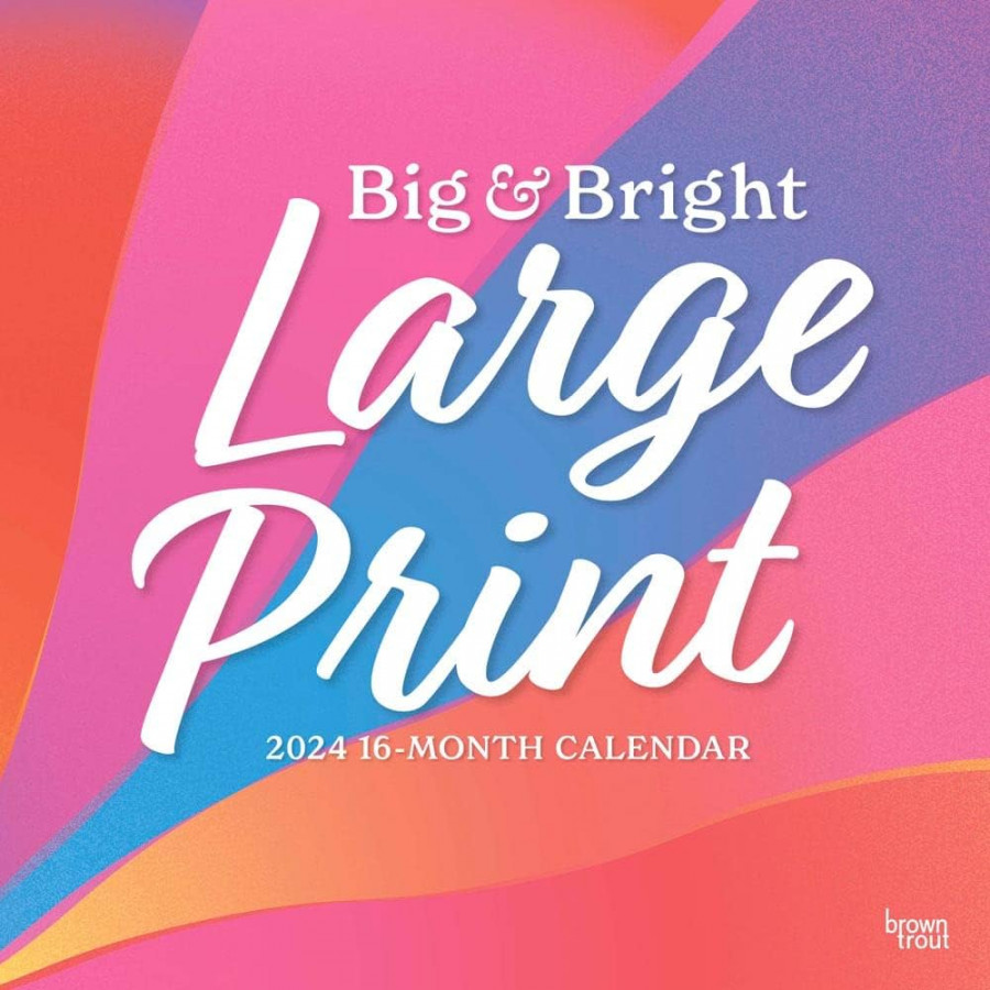 Big & Bright Large Print    x  Inch Monthly Square Wall