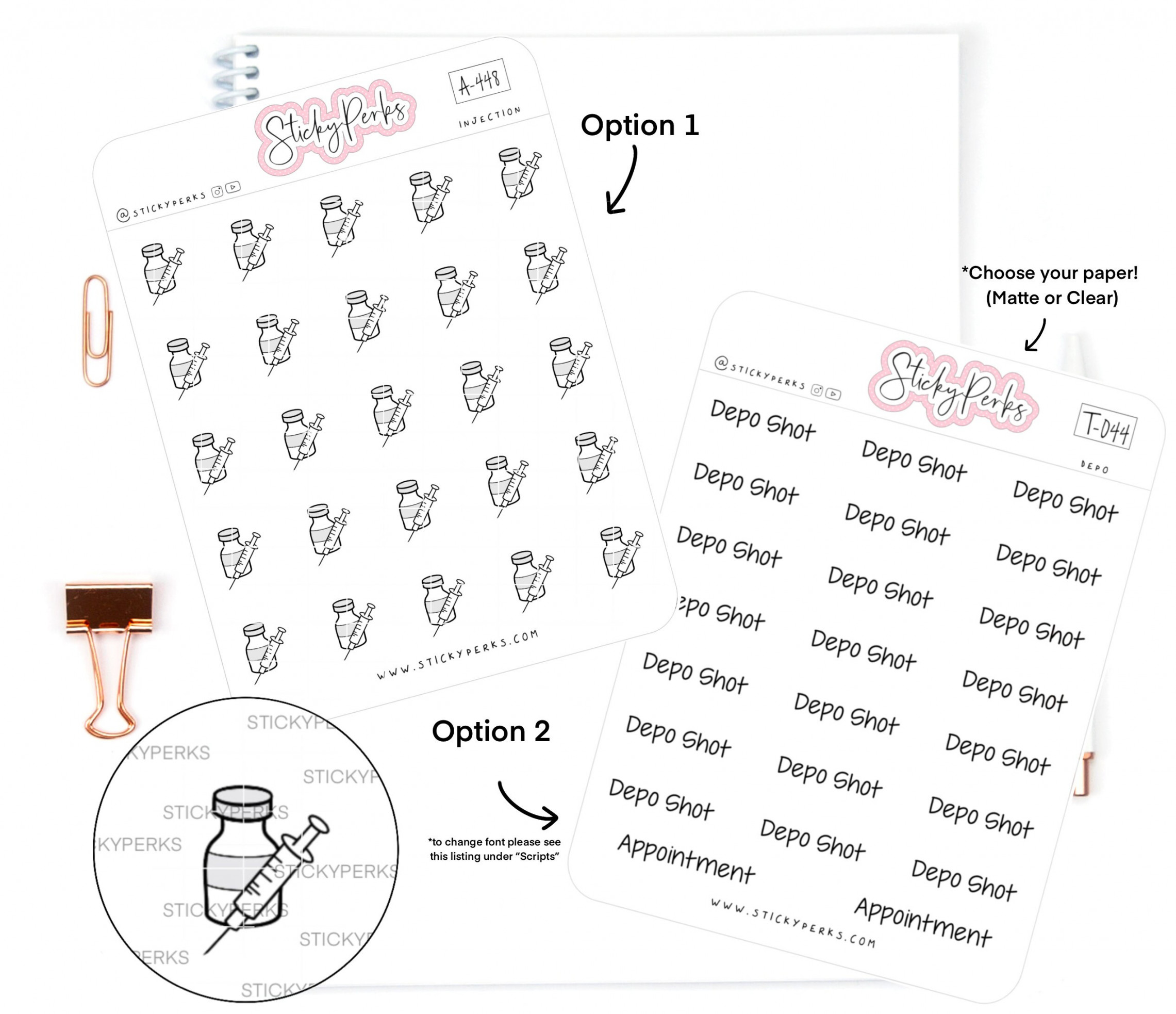 Birth Control Depo Shot  Planner Stickers  Reminder  Refill   Appointment  Pick Up  Medicine  Women