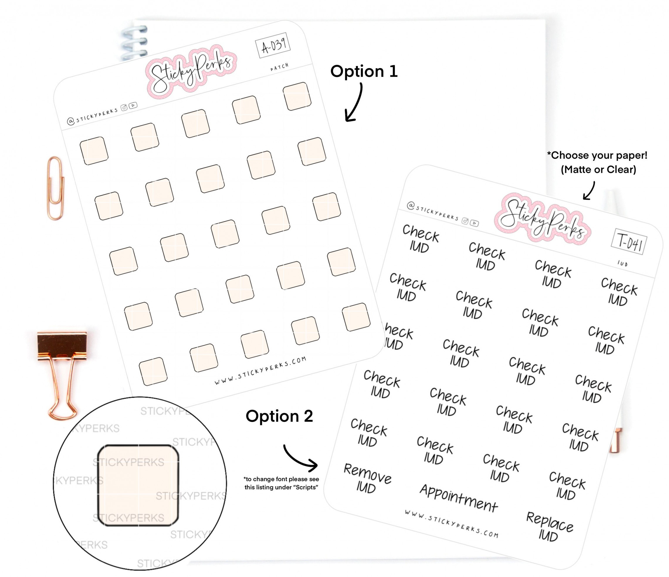 Birth Control Patch Planner Stickers Reminder Refill Appointment