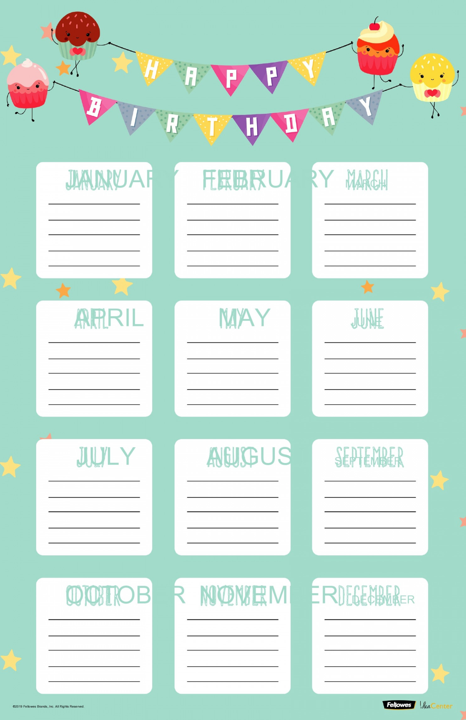 Editable Birthday Calendar Templates (% Free)