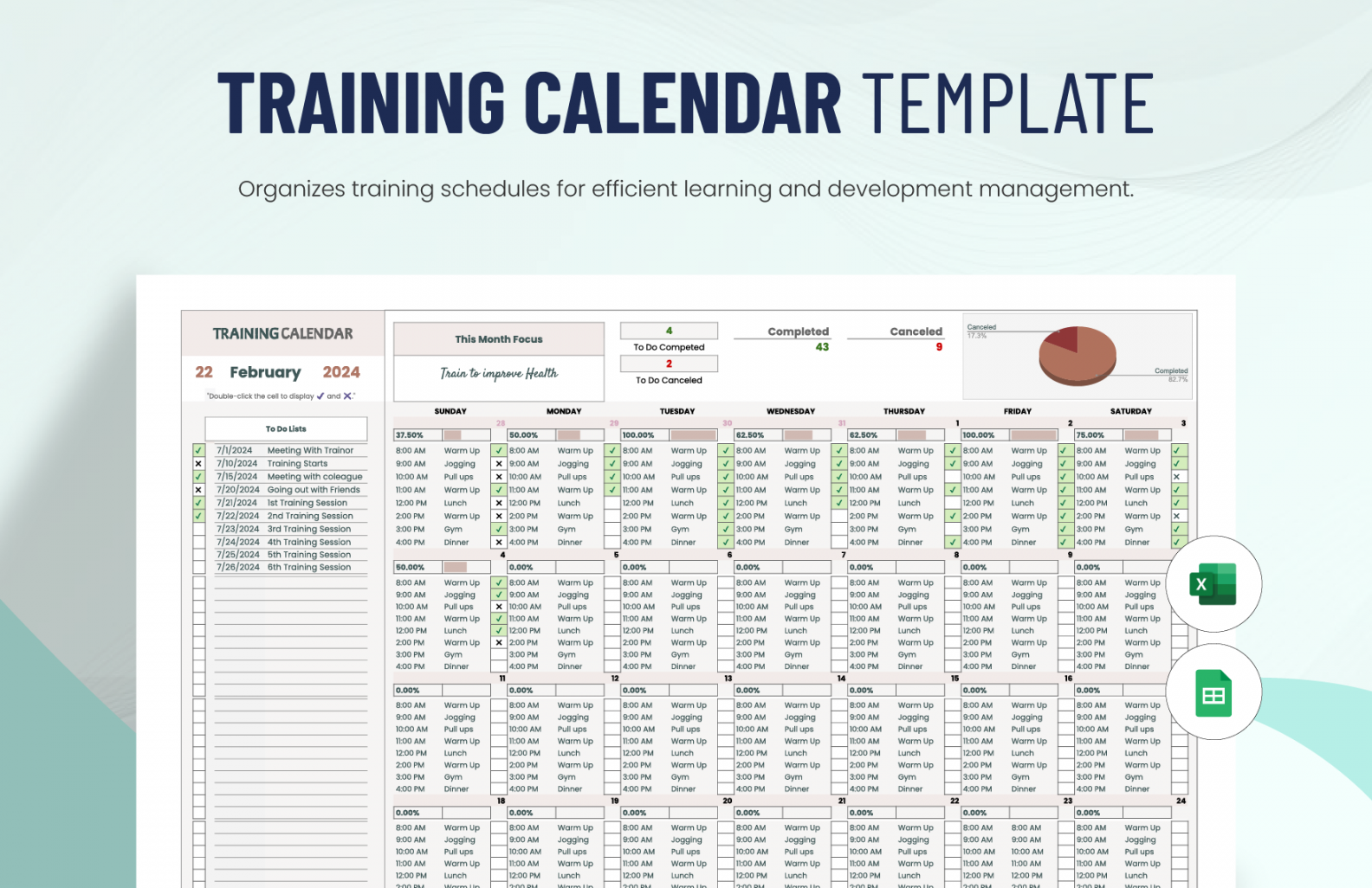 FREE FREE Training Calendar & Examples Template - Download in Word