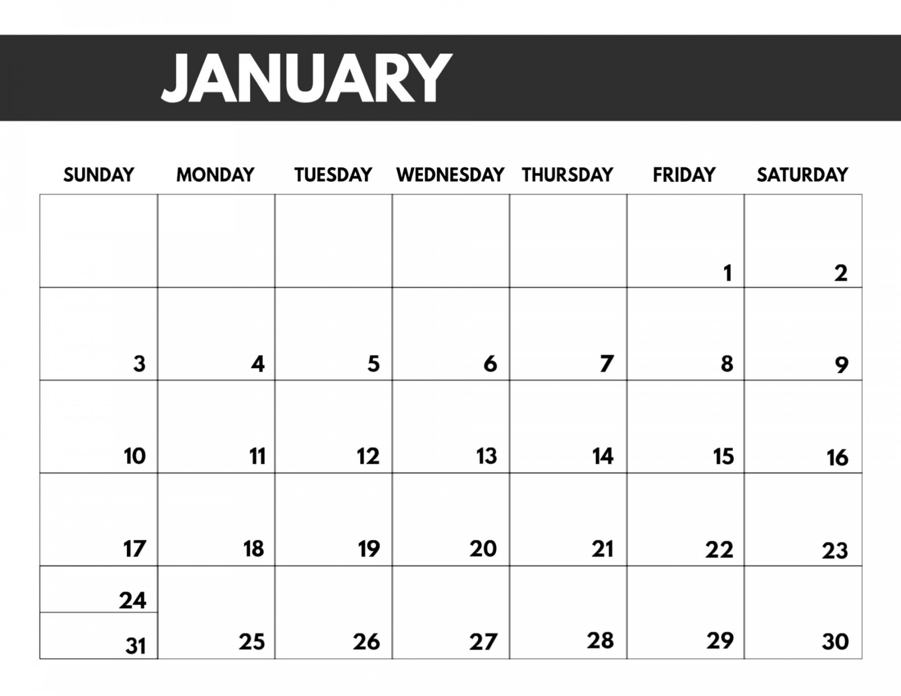 Free Monthly Calendar Templates - Paper Trail Design