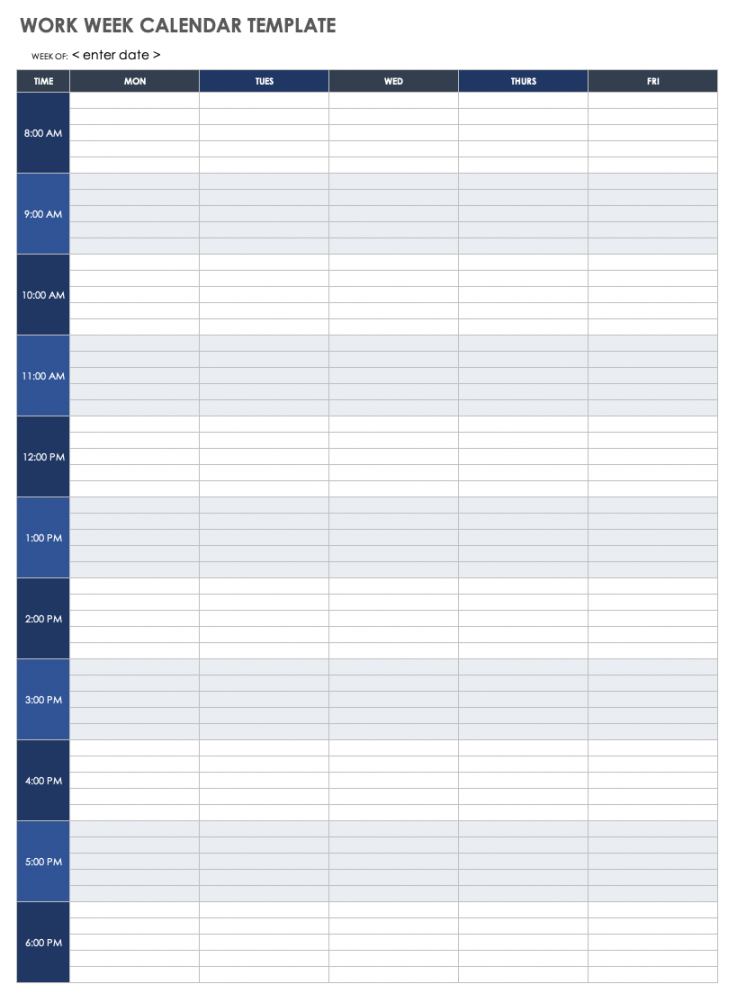 Free Weekly Calendar Templates  Smartsheet