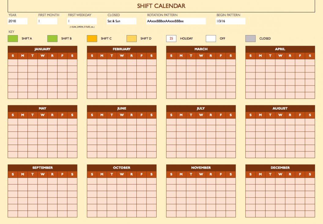 Free Work Schedule Templates for Word and Excel Smartsheet