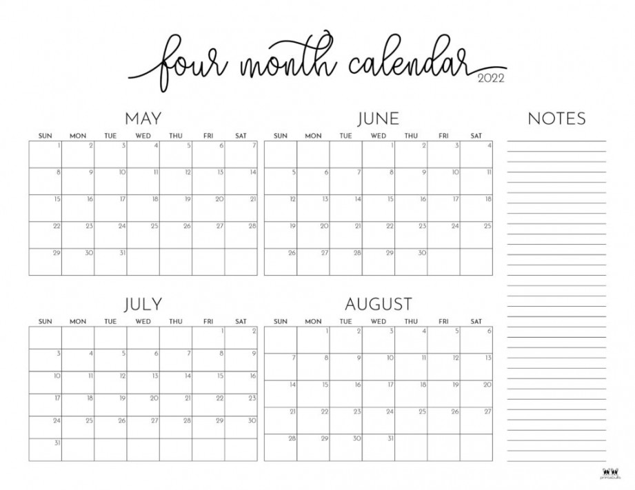 Month Calendars -  FREE Printables  Printabulls