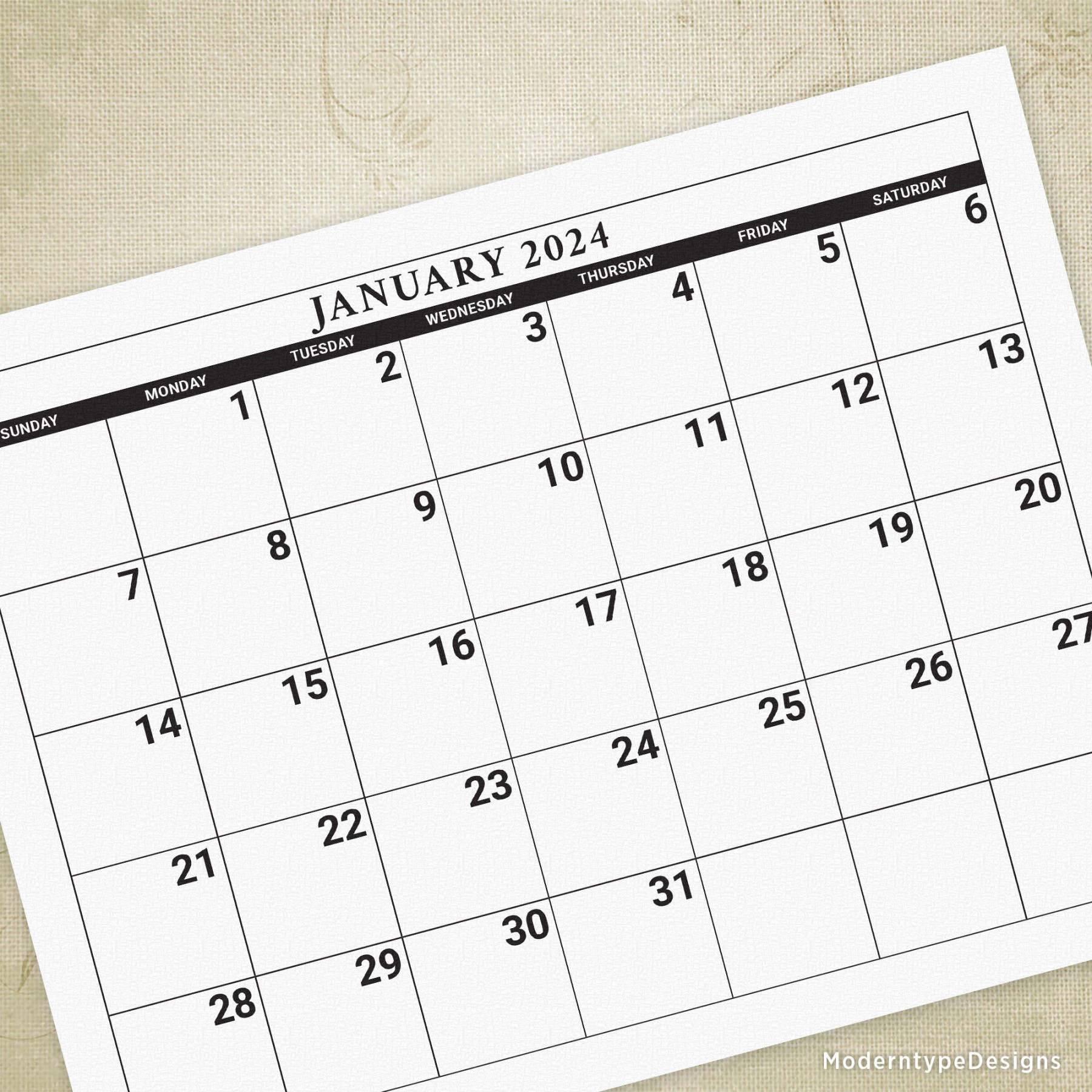 Monthly Printable Calendar #