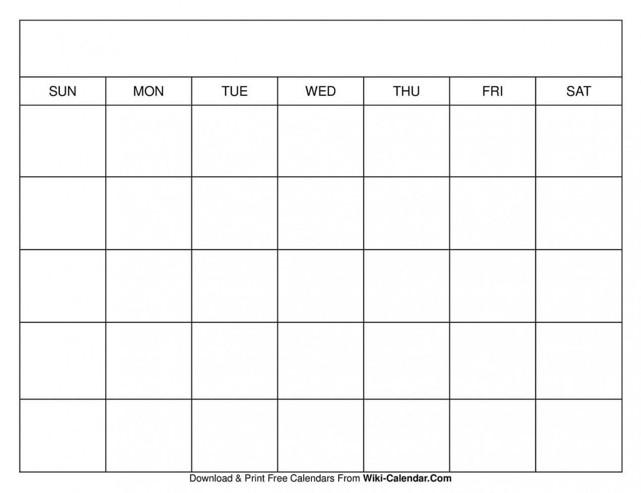 Printable Blank Calendar Templates - Wiki Calendar