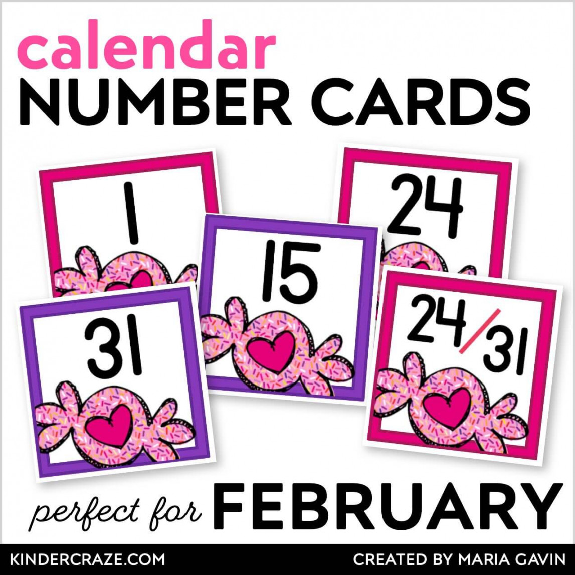 Printable Calendar Numbers for Entire Year BUNDLE - Kinder Craze