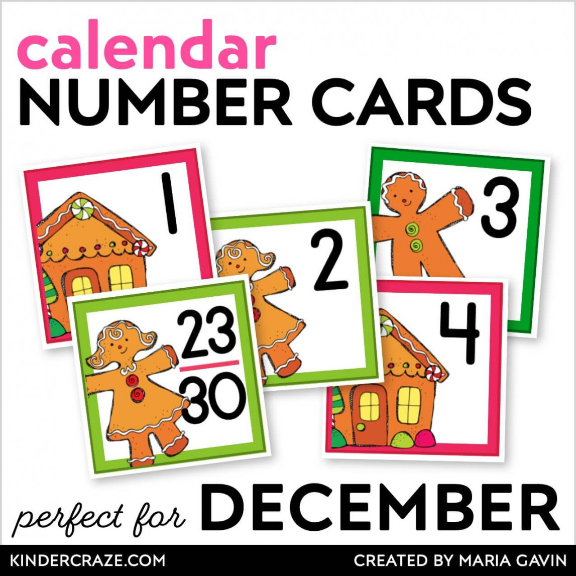 Printable Calendar Numbers for Entire Year BUNDLE - Kinder Craze