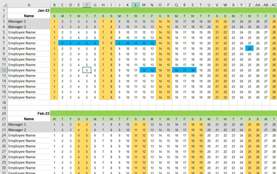 Staff Annual Leave Tracker, Holiday Calendar for Work, Excel