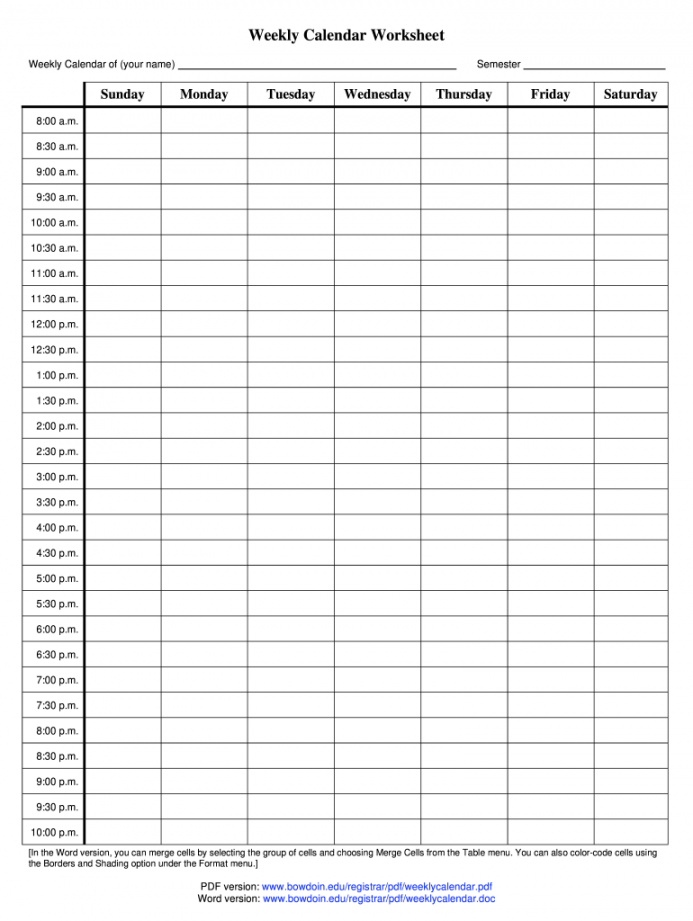 Weekly Calendar Version Printable - Fill Online, Printable