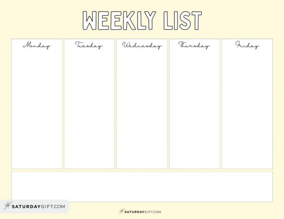 Weekly planner printable -  cute free weekly calendar templates