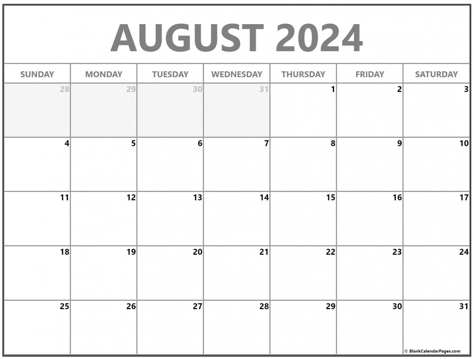 August  calendar  free printable calendar