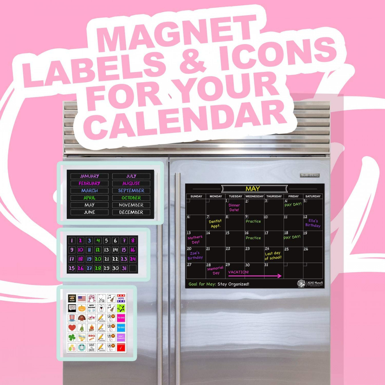 Best Magnet Calendar Labels & Icons  Chore Chart for Kids – XOXO