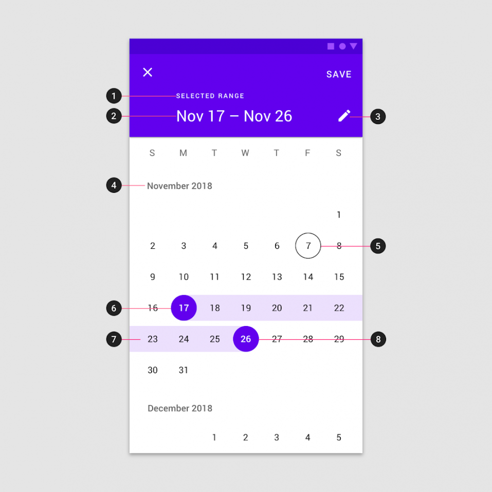 Date pickers - Material Design