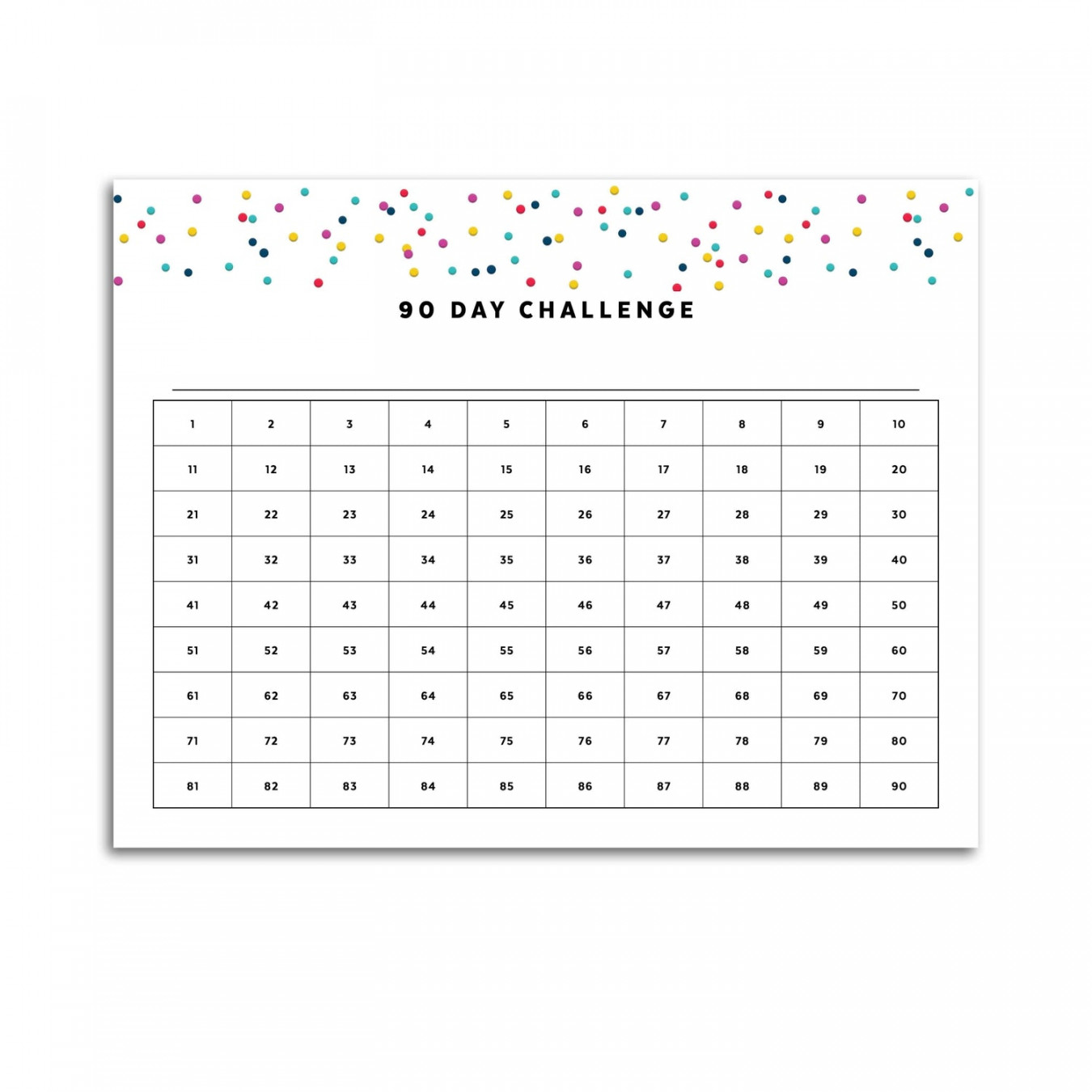 Day Challenge Planner  Signature Confetti