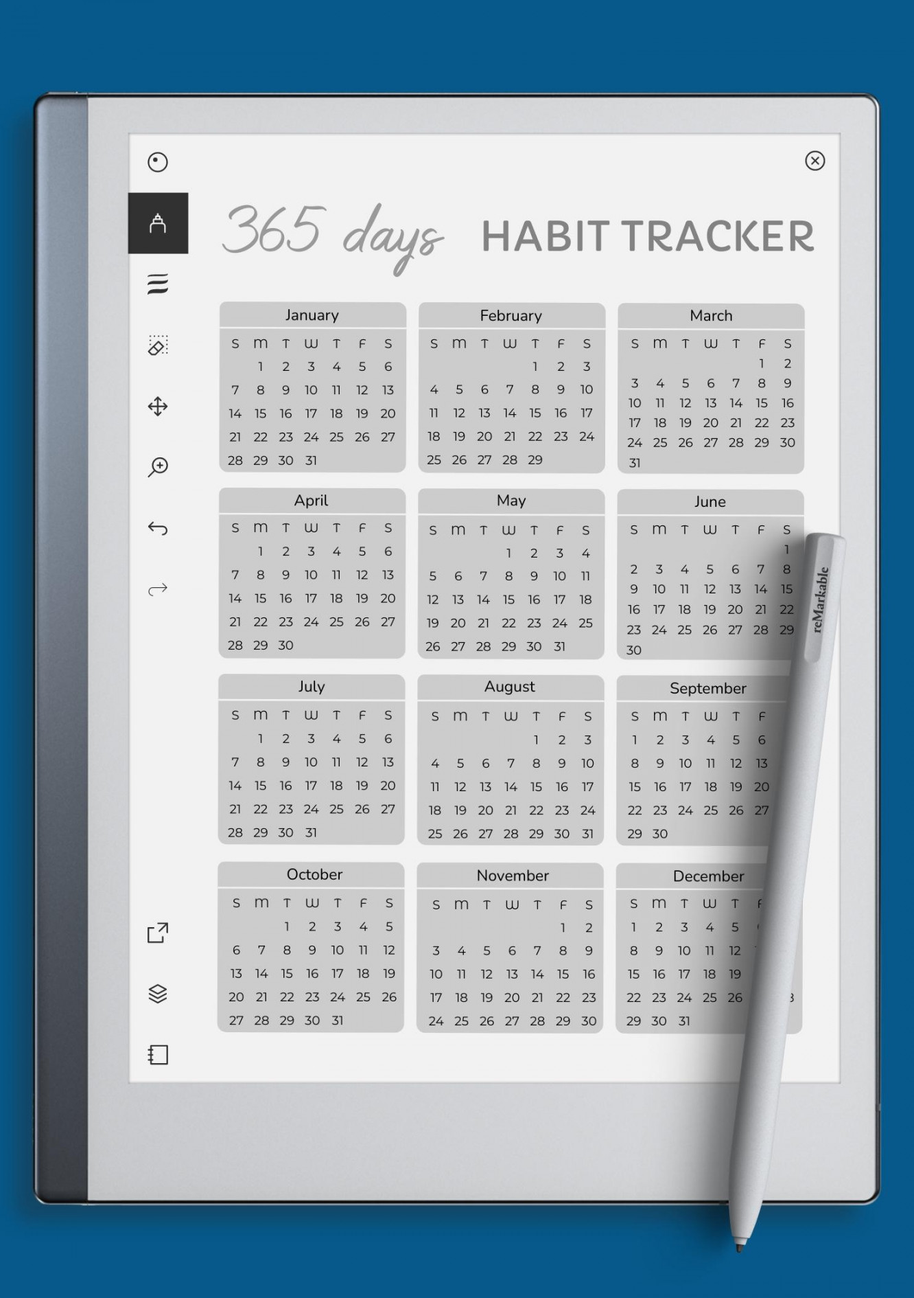 Download Printable  Days Habit Tracker Template PDF