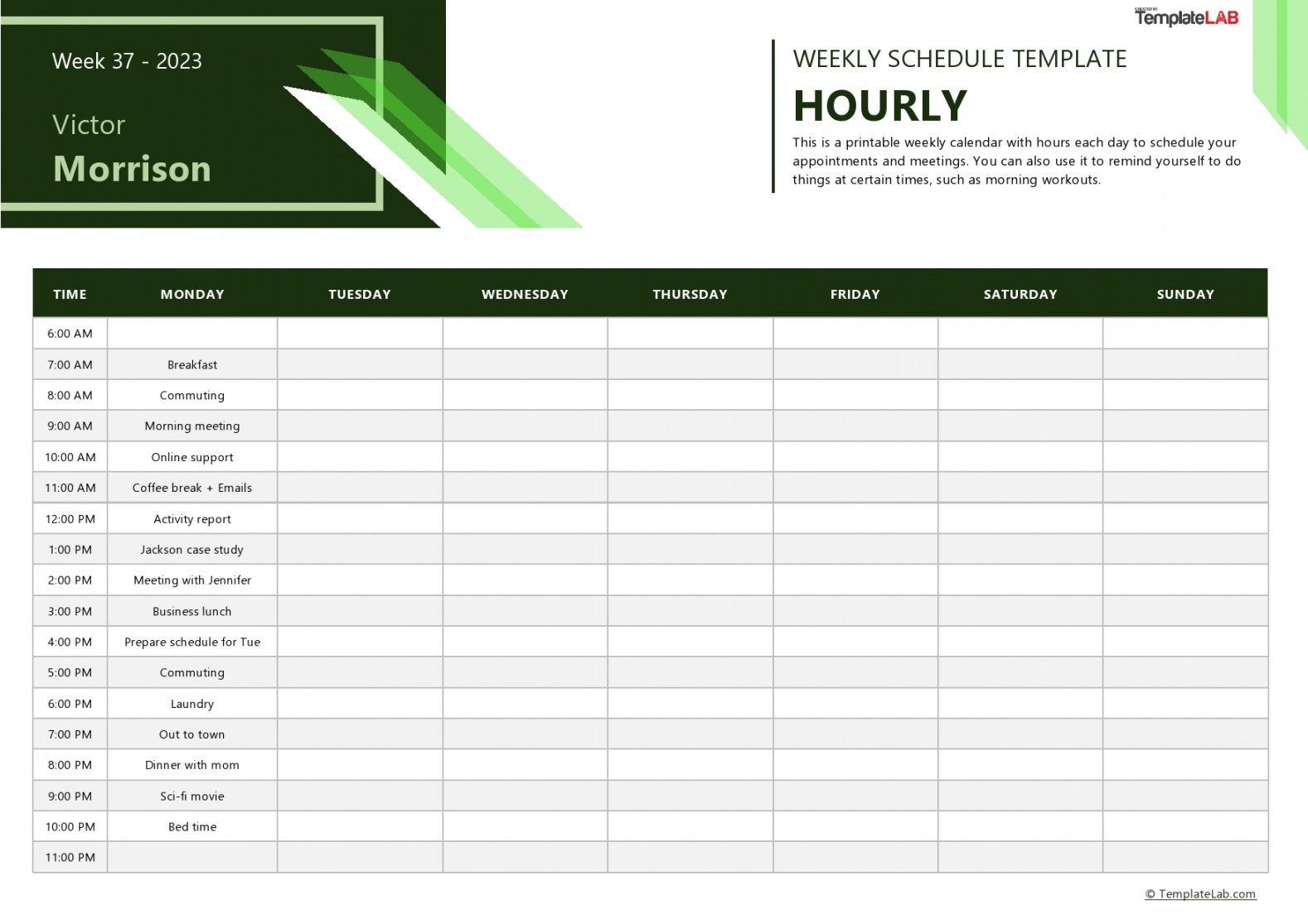 Effective Hourly Schedule Templates (Excel, Word, PDF) ᐅ