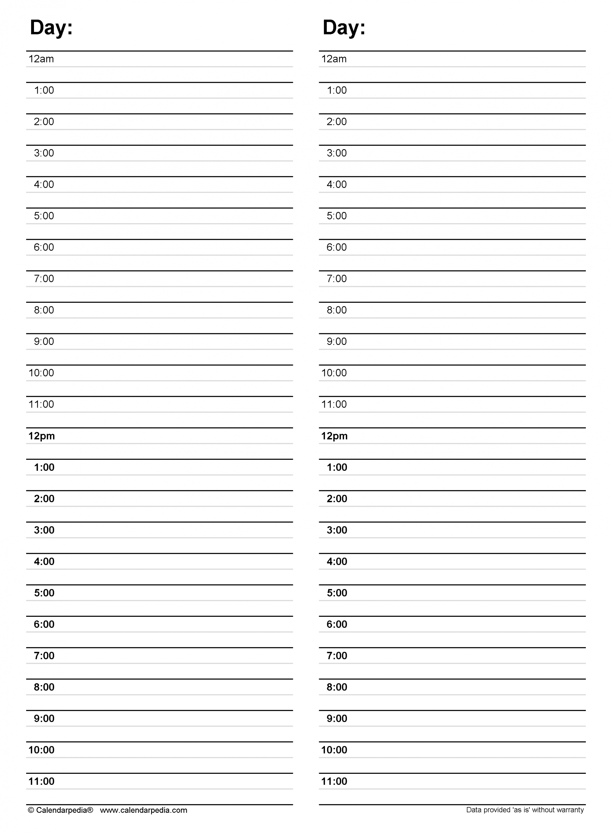 Free Daily Schedules in PDF Format - + Templates