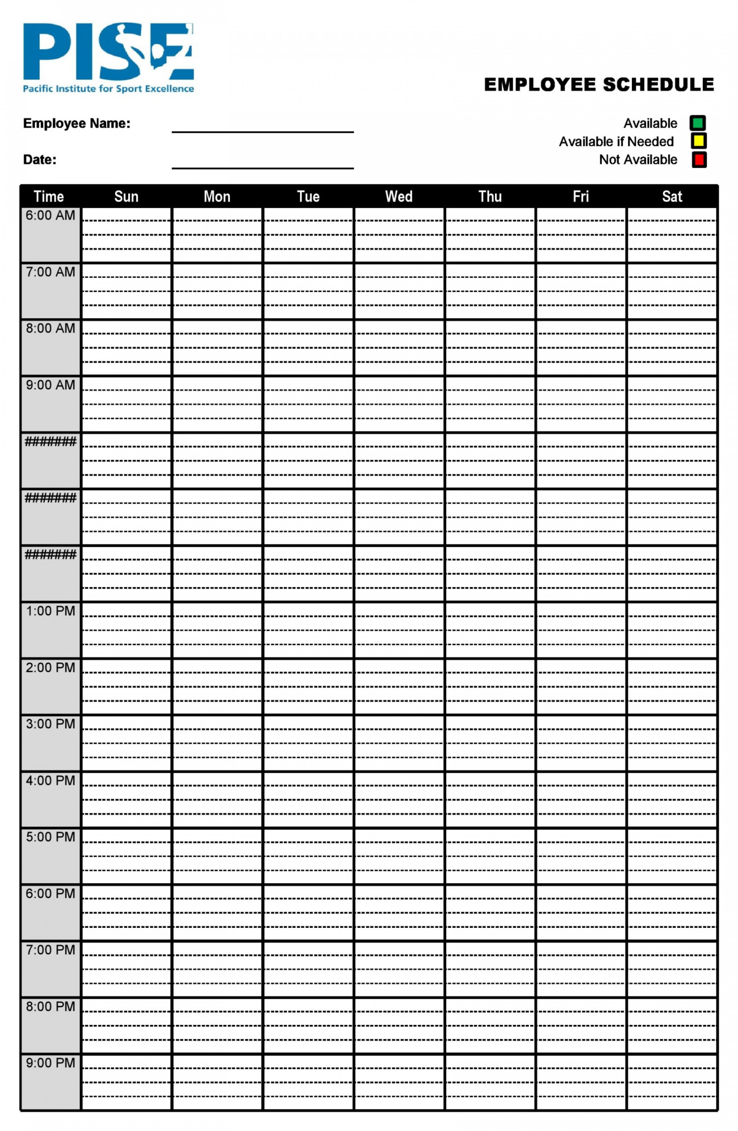 Free Employee Schedule Templates (Excel, Word, PDF)