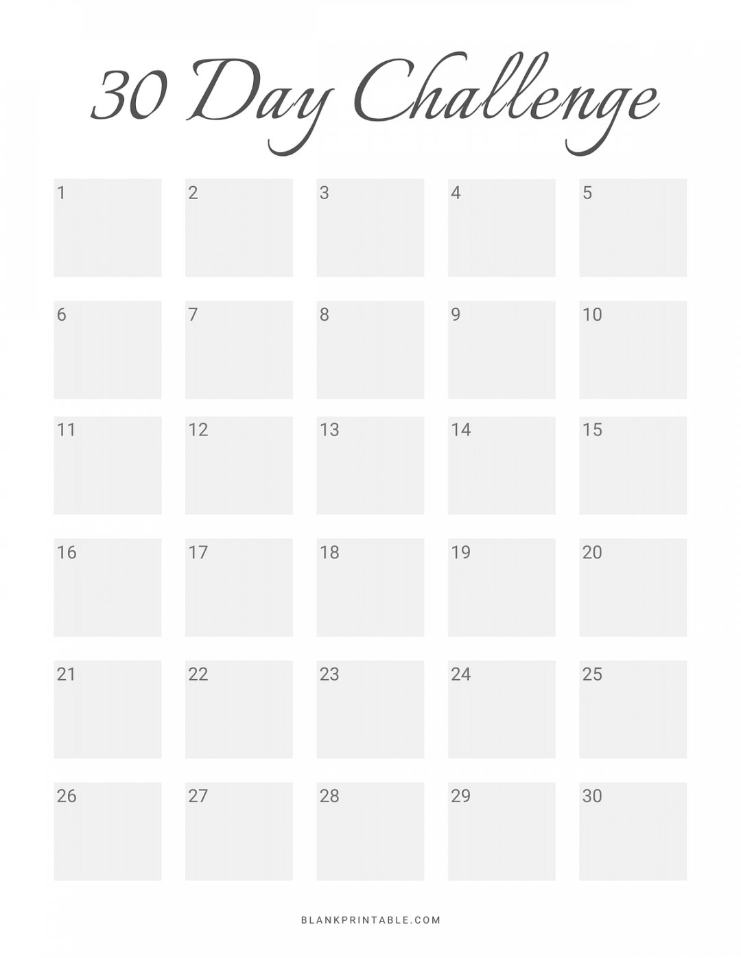 Free Printable  Day Challenge Calendar Template  Medium