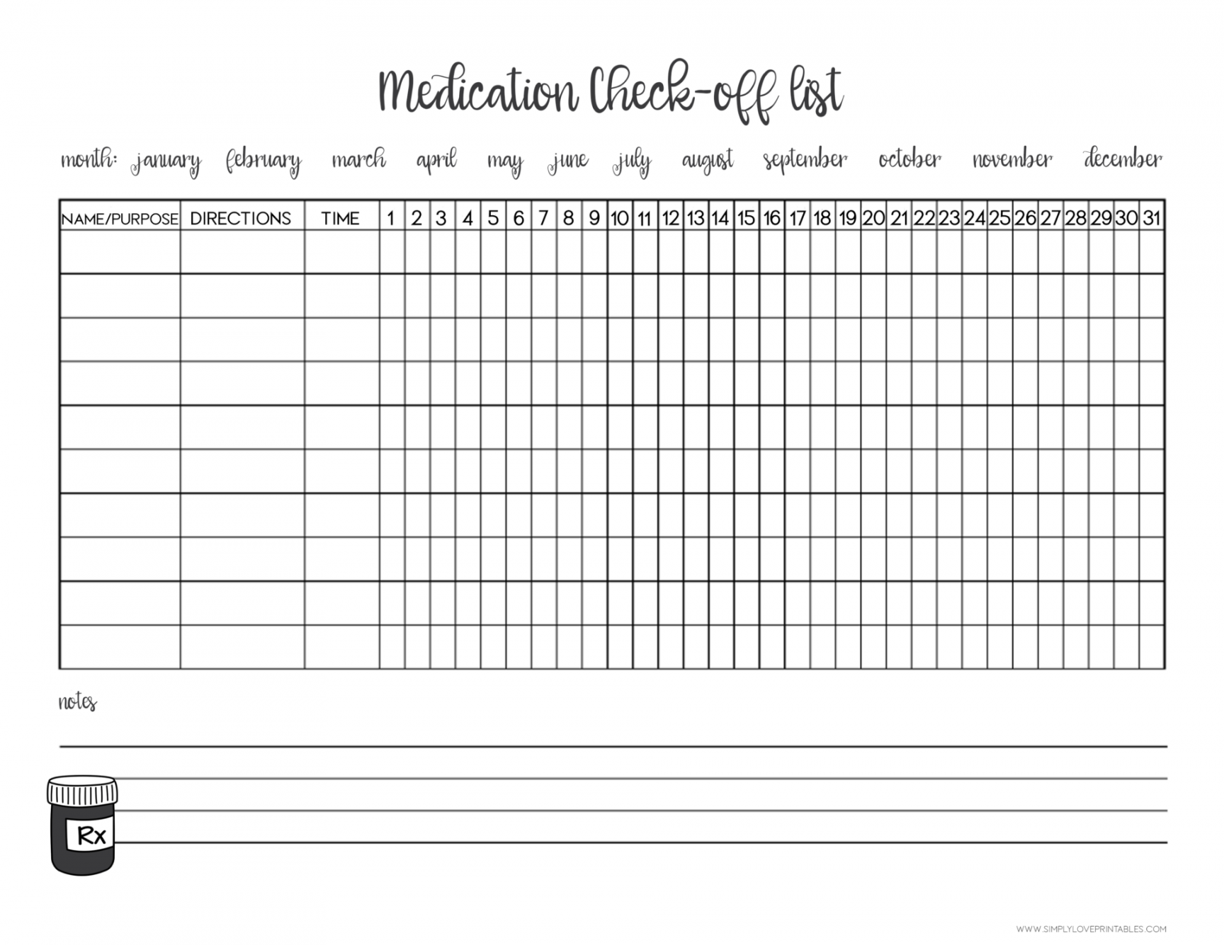 Free Printable Medication Trackers  Simply Love Printables