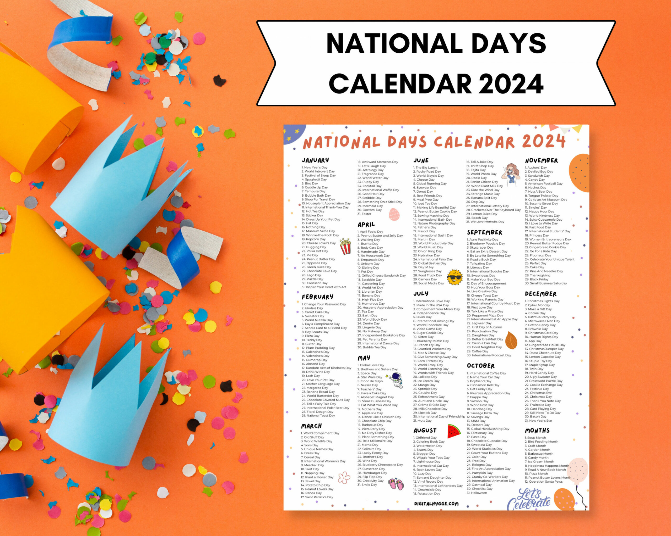 National Days Calendar Printable  National Holidays Calendar