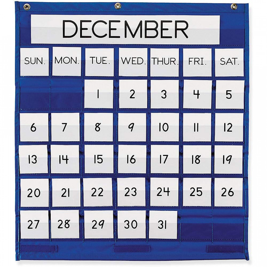 Pacon Pocket Chart, Monthly Calendar, Blue, " x ",  Chart