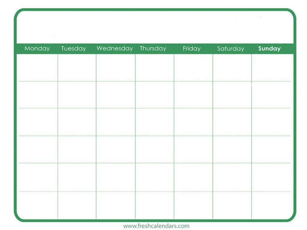 Printable  Day Blank Calendar