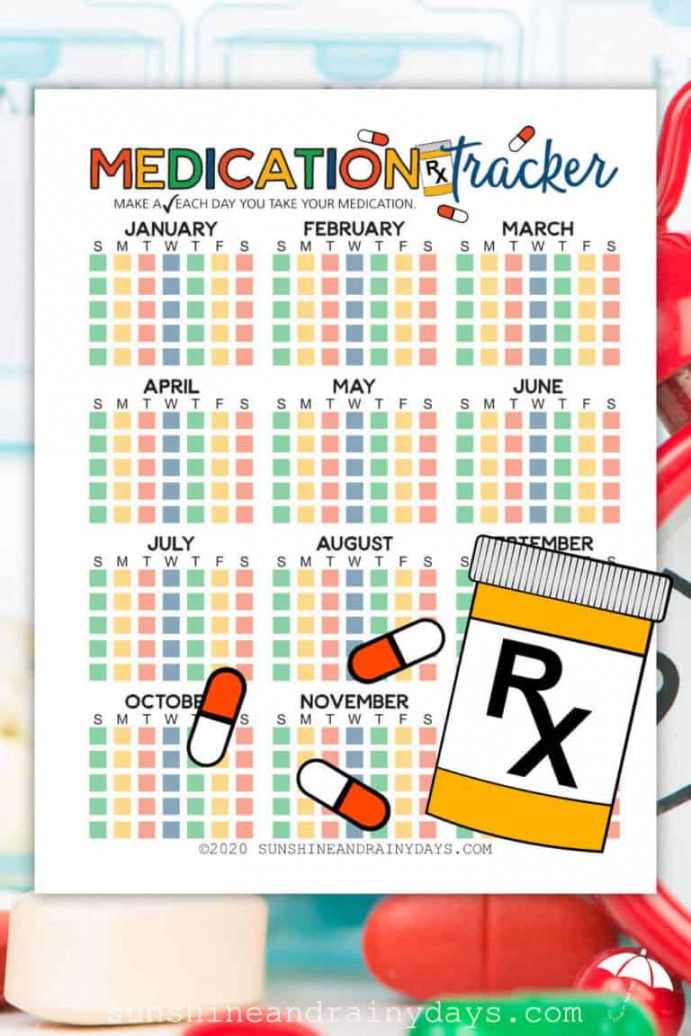 Printable Medication Tracker - Sunshine and Rainy Days