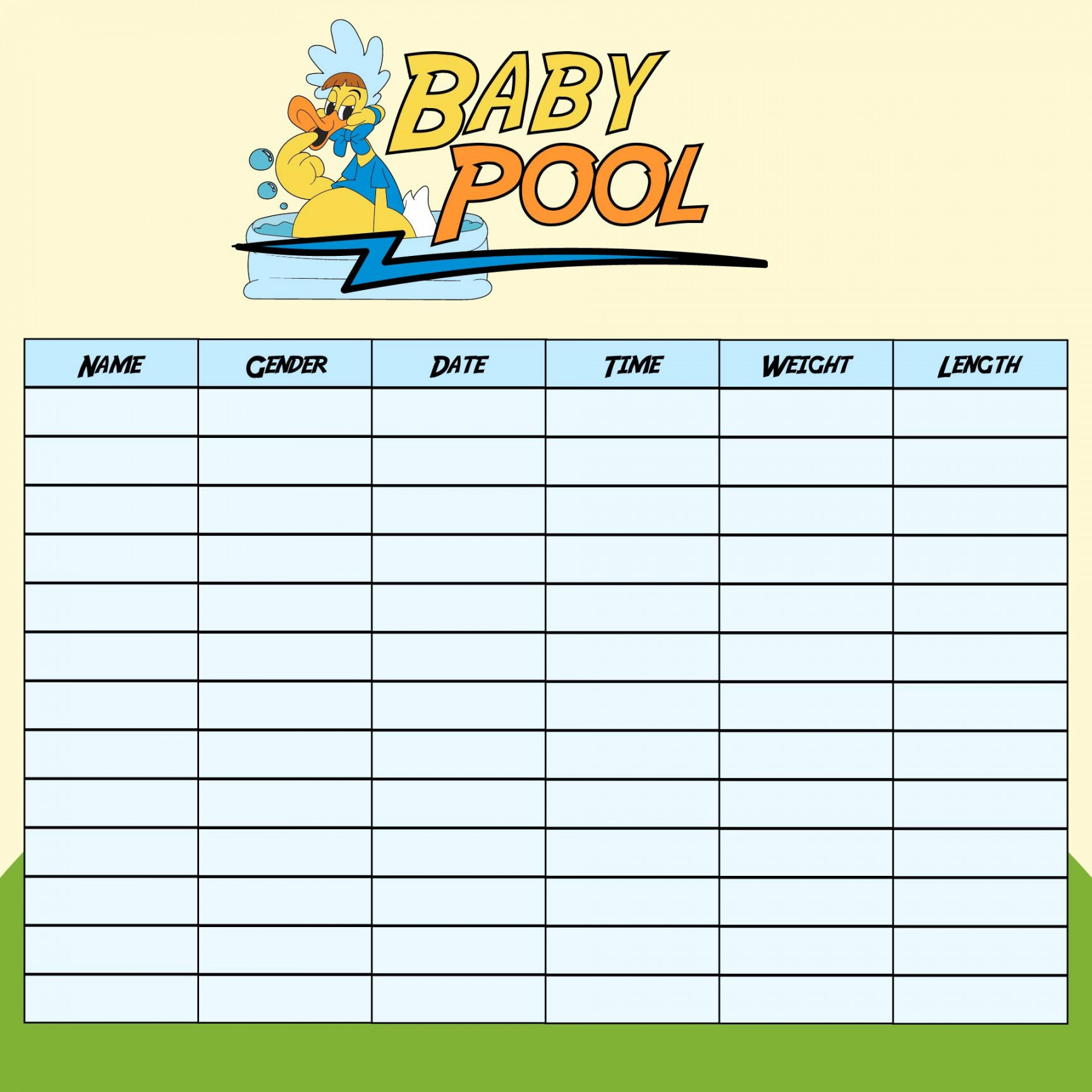 Printable Office Baby Pool Template  Baby pool, Baby, Pool