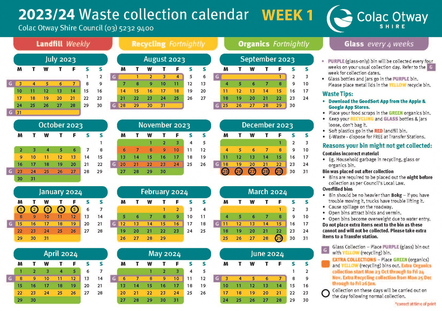 - Waste Collection Calendars - Colac Otway Shire