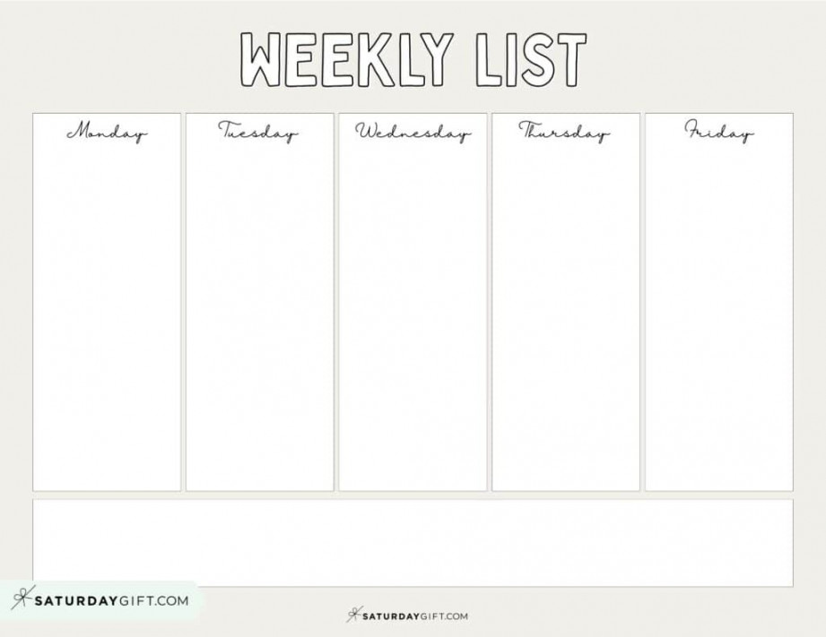 Weekly planner printable -  cute free weekly calendar templates