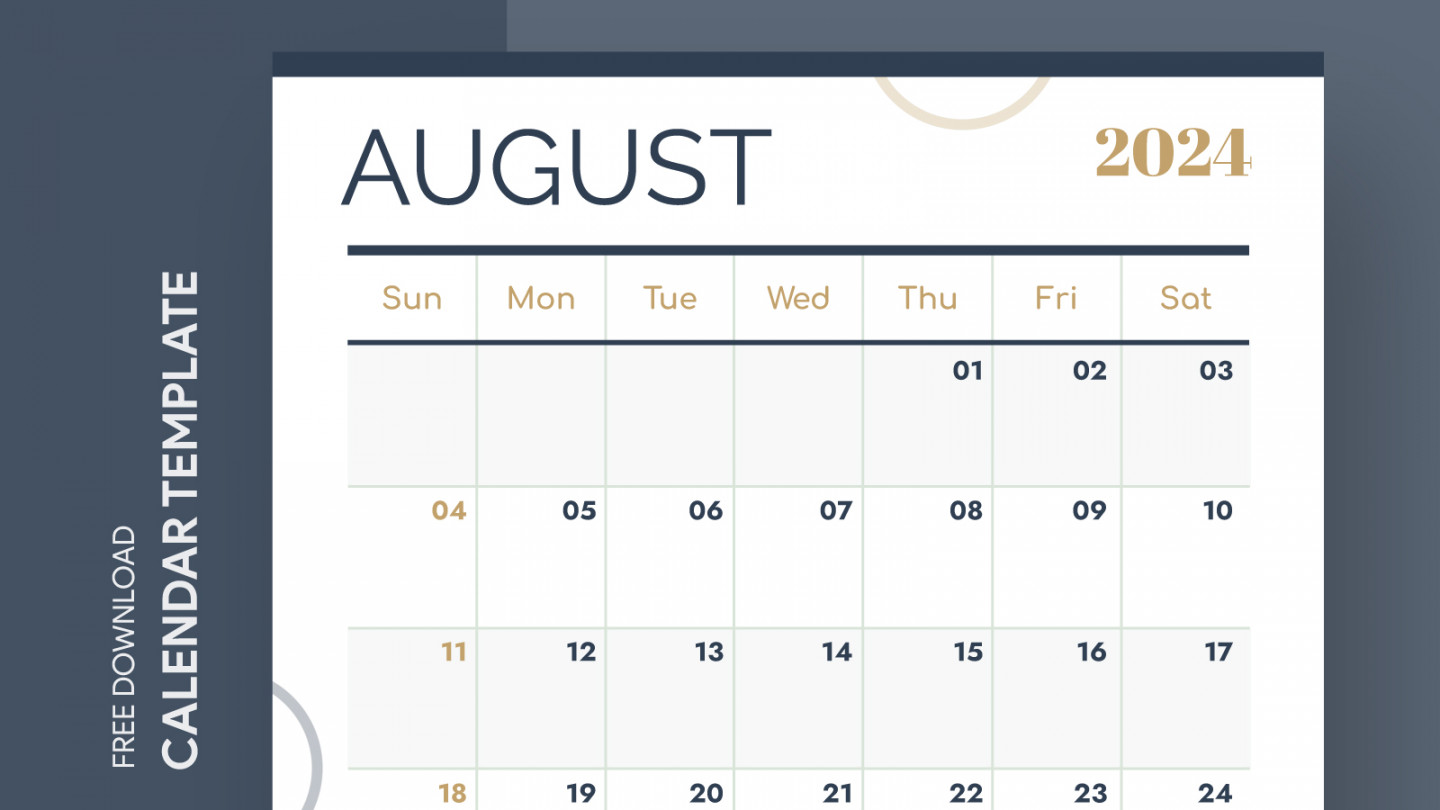 August  Calendar Free Google Docs Template - gdoc