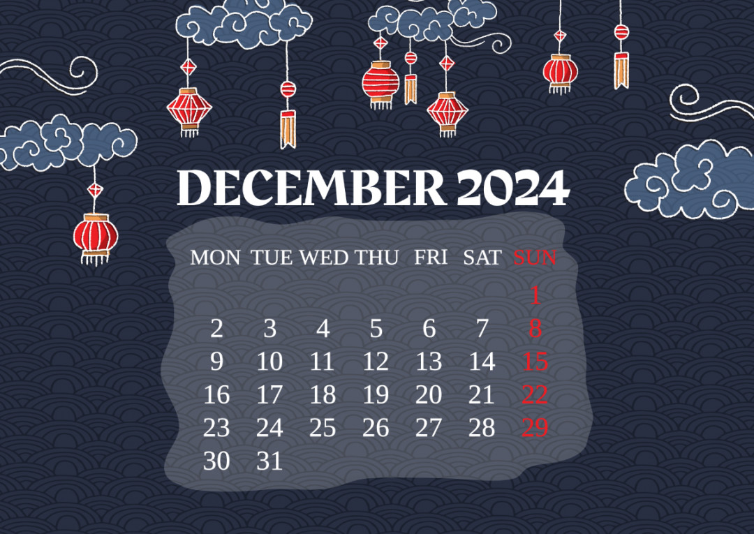 Chinese Calendar December  Templates - Edit Online & Download