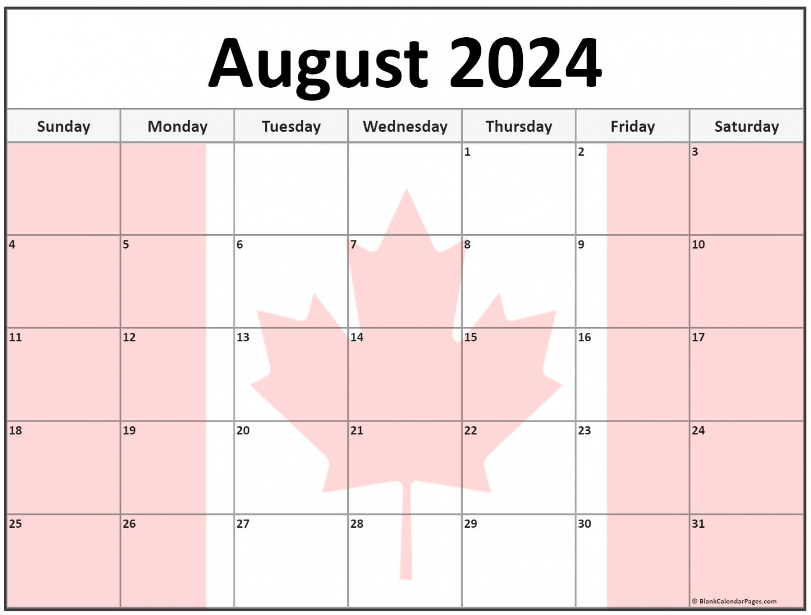 Collection of August  photo calendars with image filters.